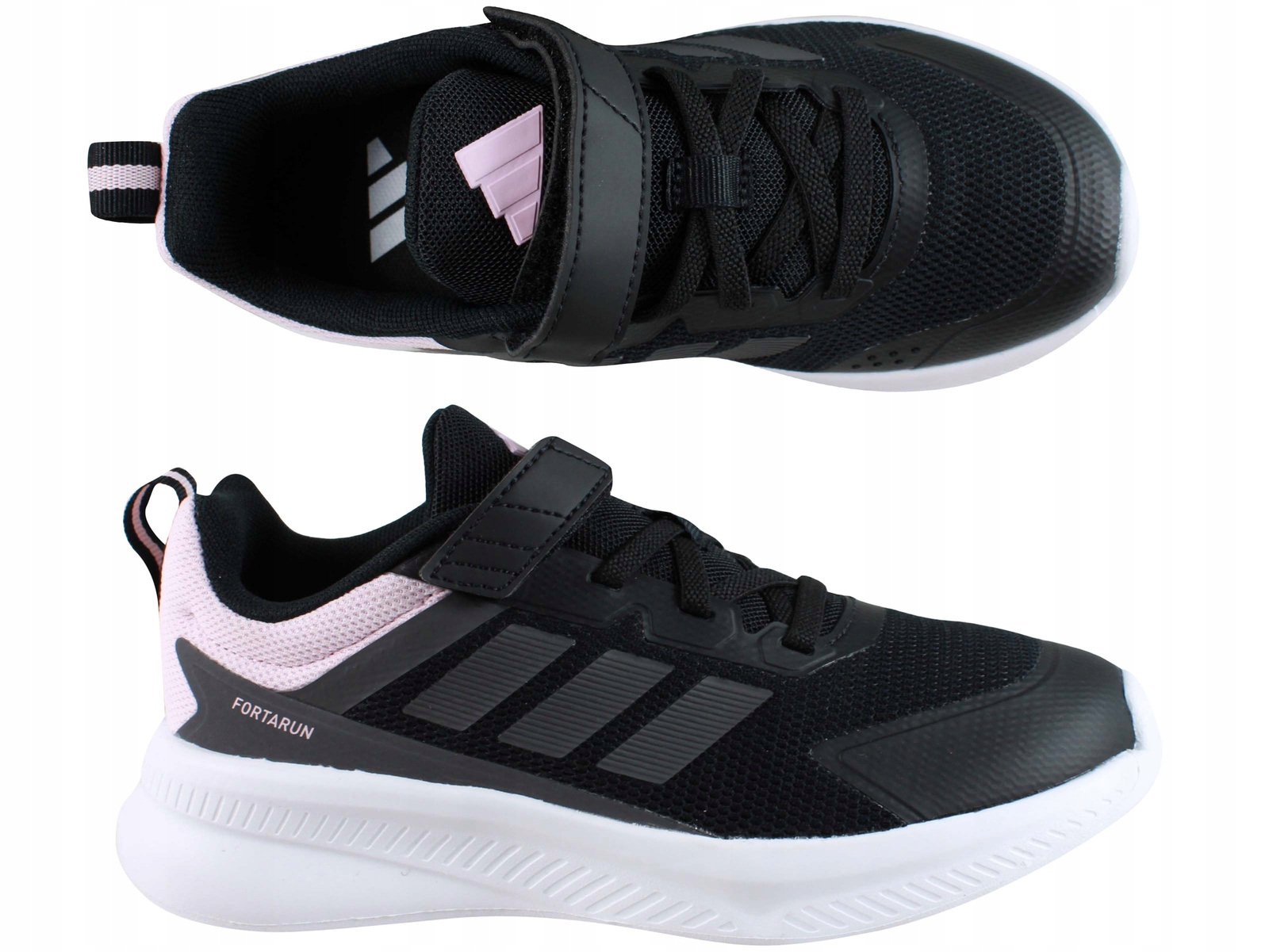 Adidas Fortarun JR9313 Buty Sportowe Czarne Na Rzep Gumka