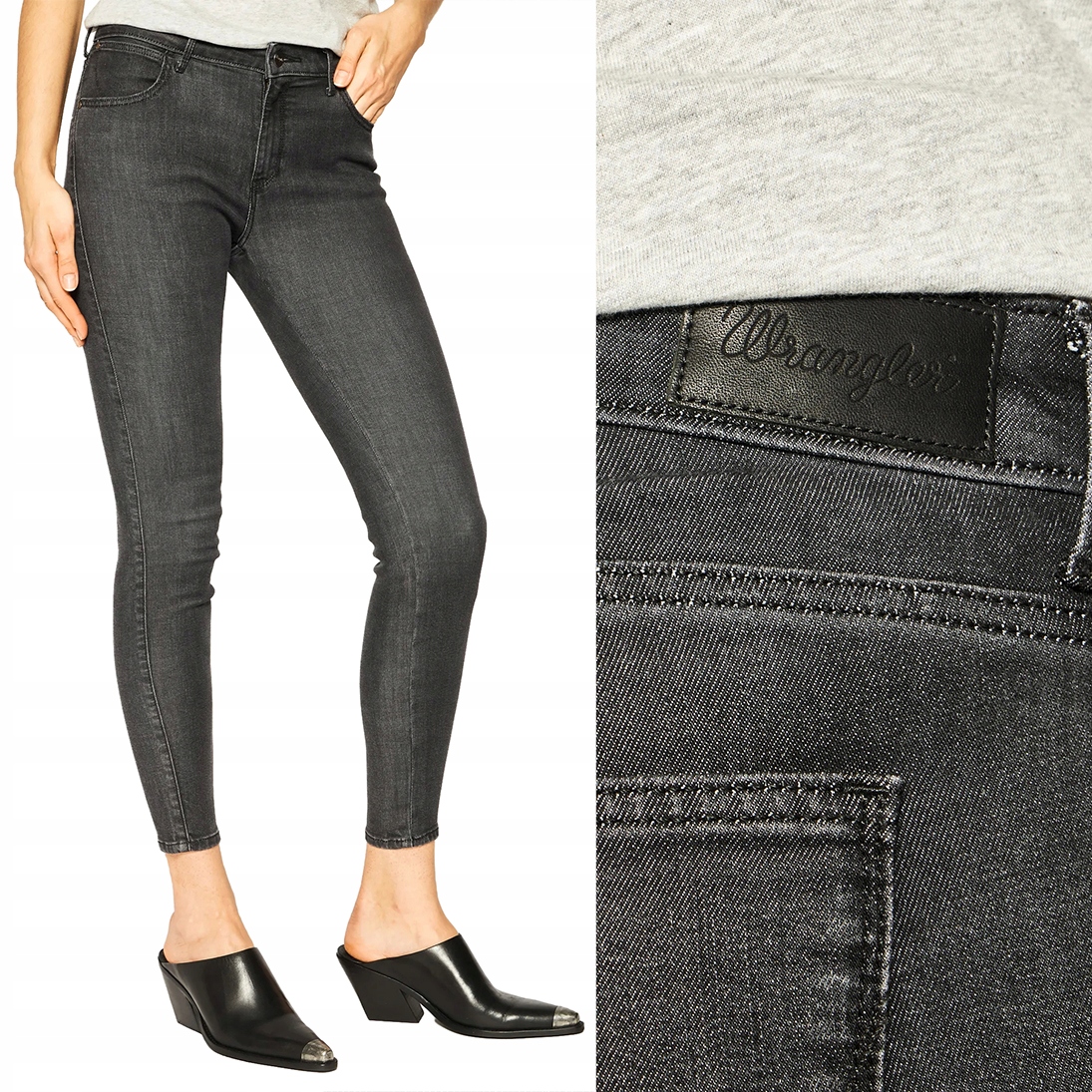 

Wrangler Skinny Soft Shadow Szare Rurki W29 L32