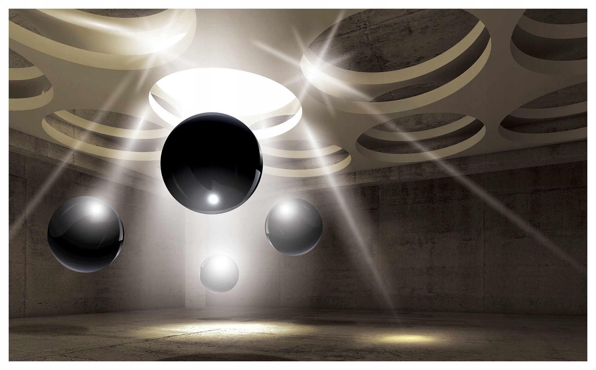 Vliesová fototapeta Sféry Betón Abstrakcia Loft Čiernobiela 368x254 lepidlo