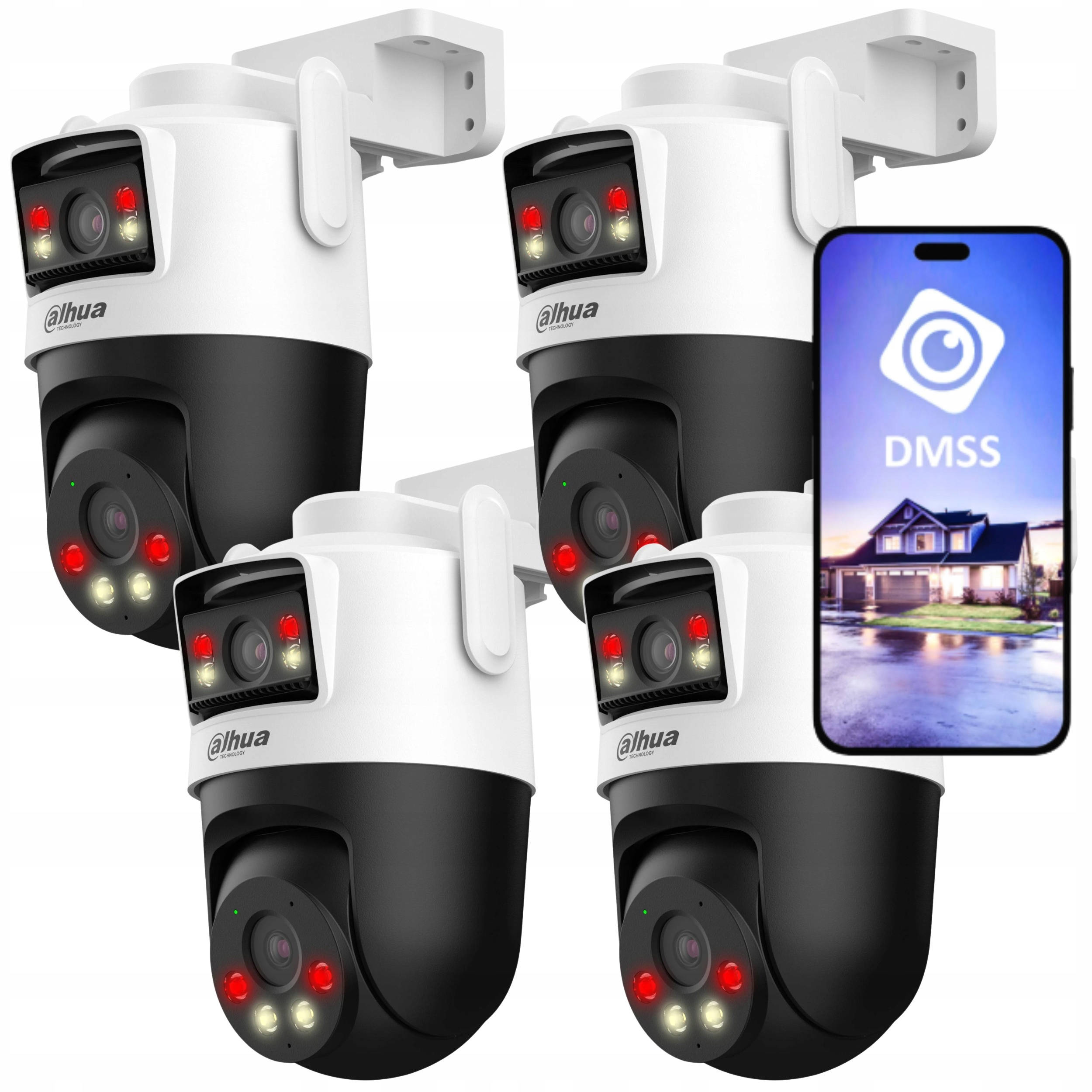 4× Kamera obrotowa IP Dahua P5D-5F-PV 10 Mpx (2x 5 Mpix) WiFi DualLight