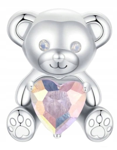 Stříbrný přívěsek Ag 925 Medvídek srdce zirkon IM0270624CH