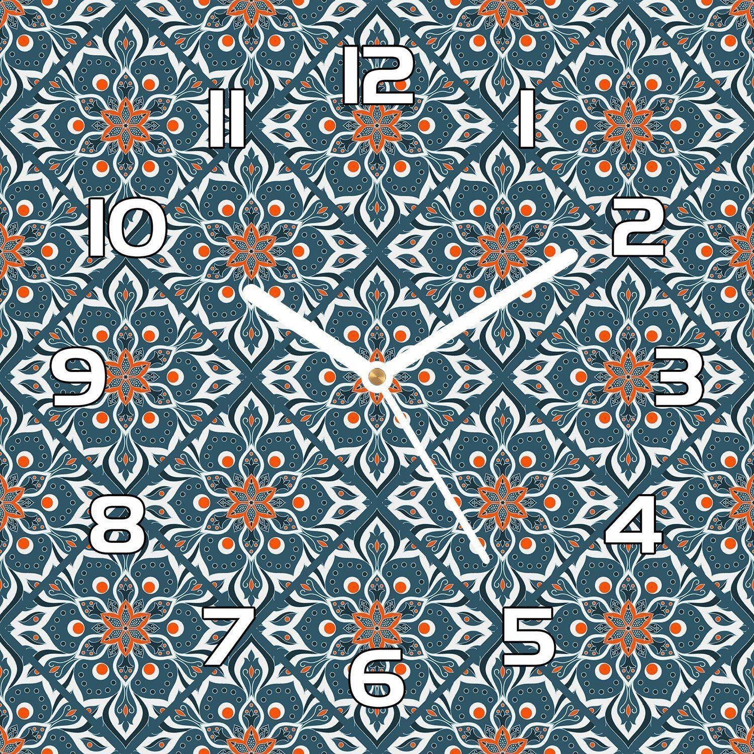 

Nowoczesny zegar na szkle Mandala wzór 30x30 cm