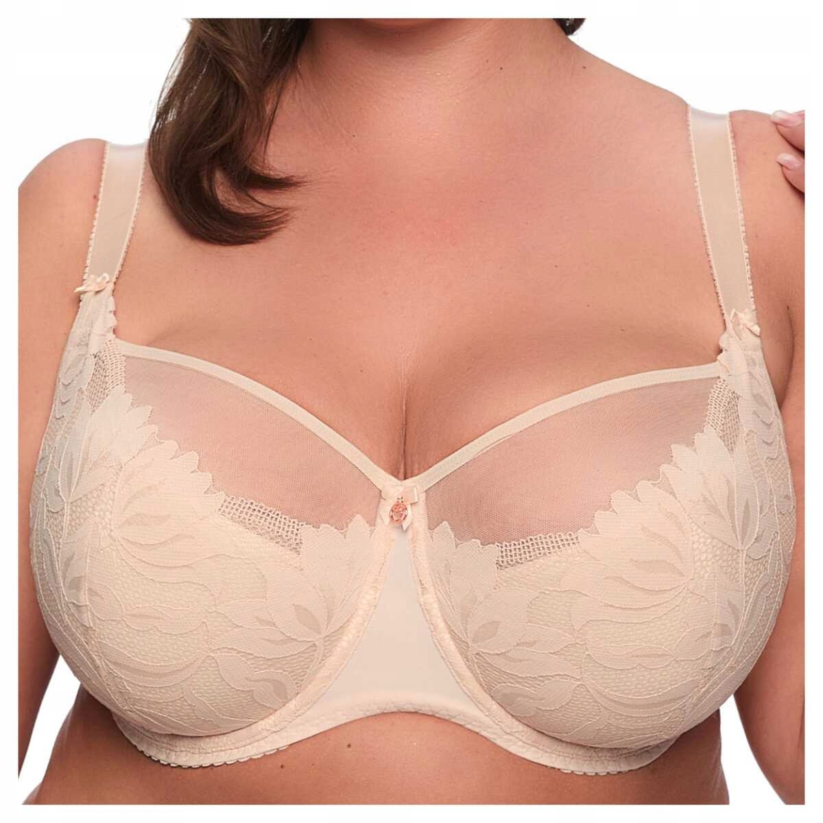 Gaia Polovyztužená podprsenka s krajkou Keto 1134 béžová plus 90G