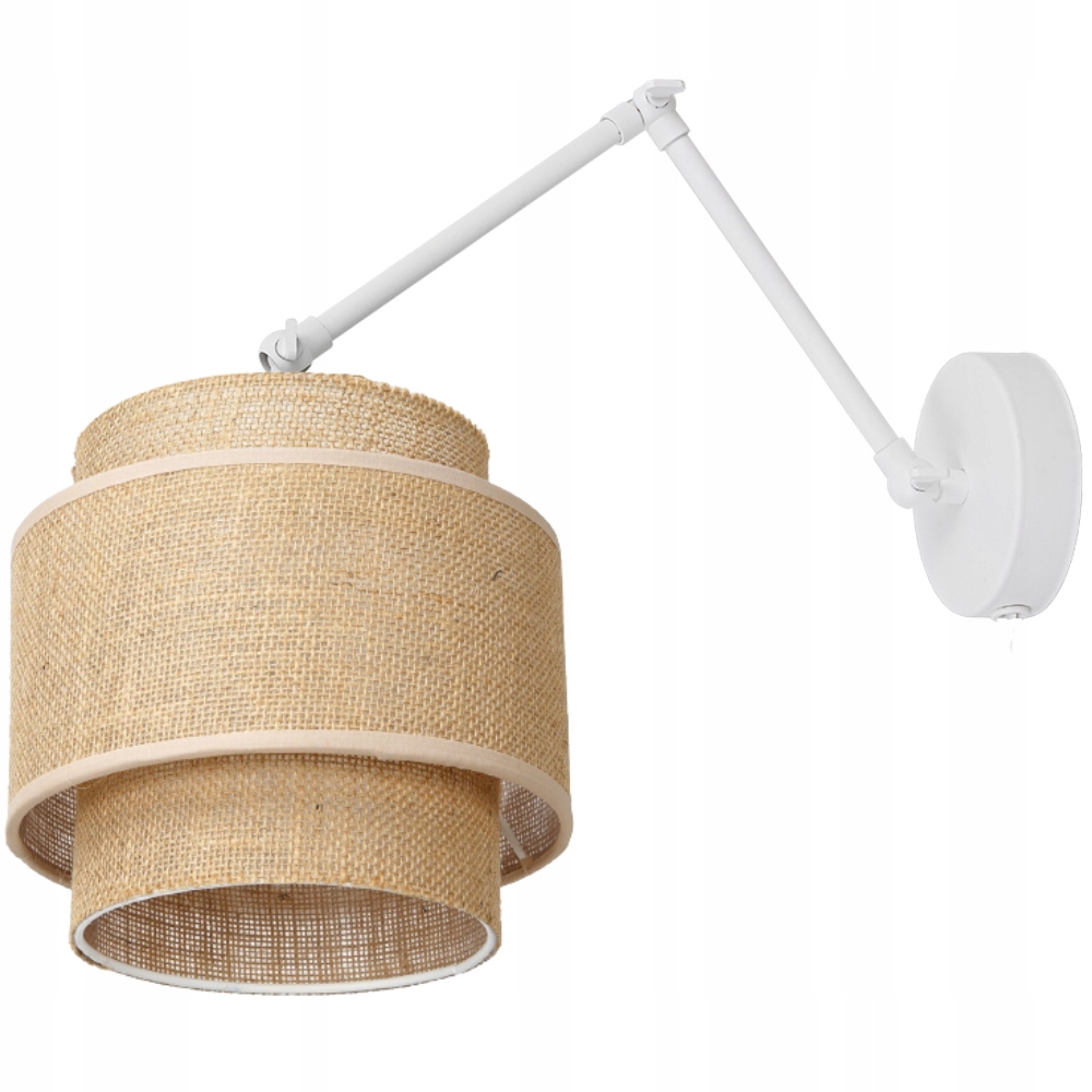 

Lampa Ścienna Kinkiet Juta Boho Jutowy Regulowany