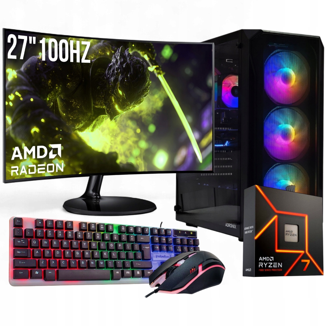 Herní Set Leviathan R7 9800X3D/32GB/RX9060XT/1TB SSD/W11/27" 100Hz