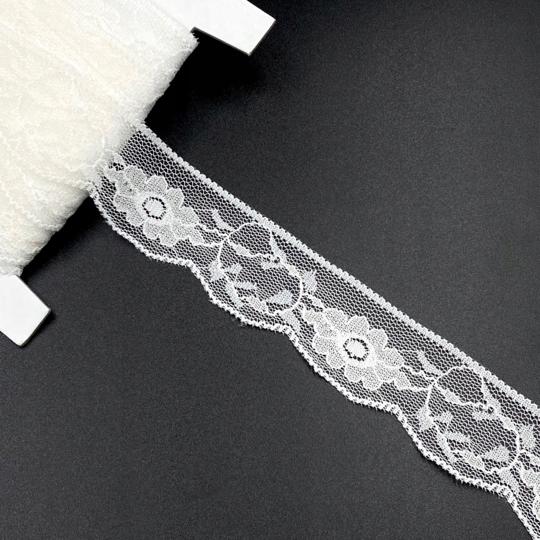 Koronka elastyczna ozdobna 6606 ecru 32mm