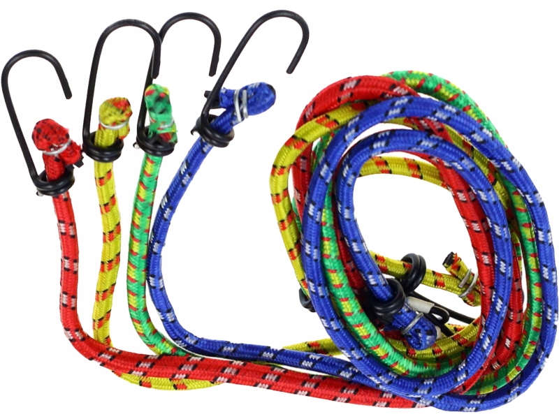 GUMY LINKI ELASTYCZNE DO MOCOWANIA BAGAŻU Z HAKIEM 4 SZT 100-130 CM Producent Raltek