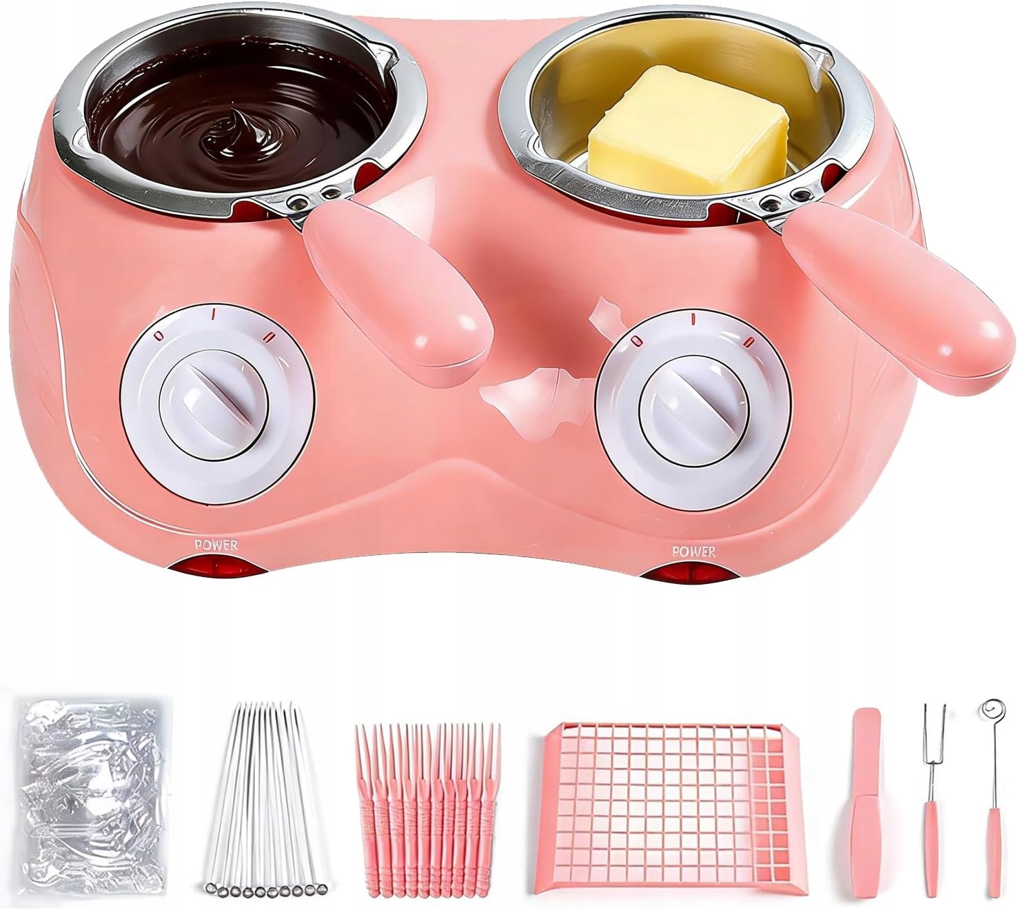 Dvojnásobkový Fondue Ohřívač Čokolády 25W 2 Teploty