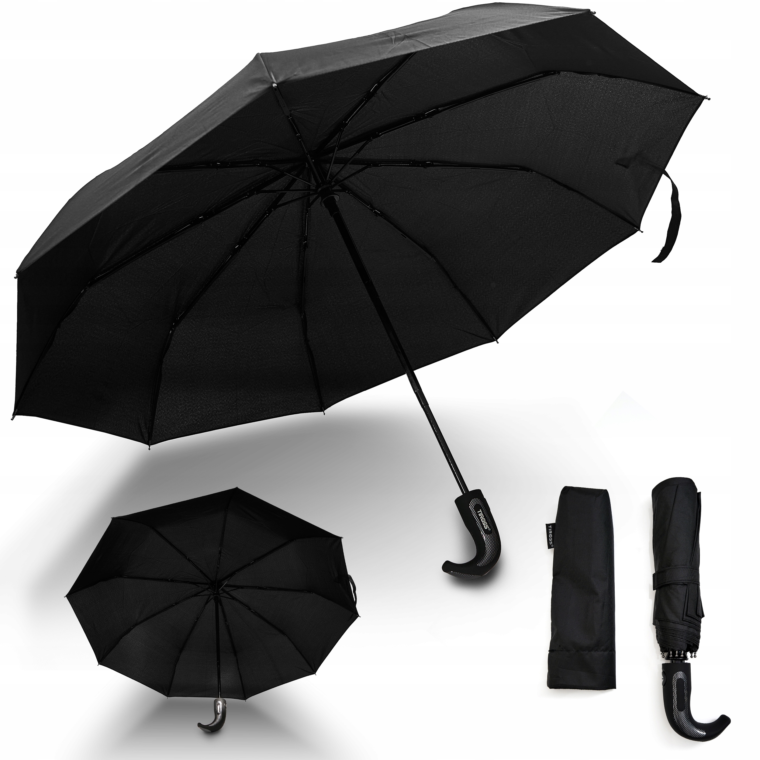 

Czarny Męski Ekskluzywny Parasol Tiross Automat