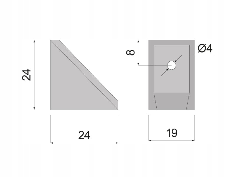 Kątowniki montażowe plastikowe pojedyncze z zaślepką białe 100 szt Marka ATM