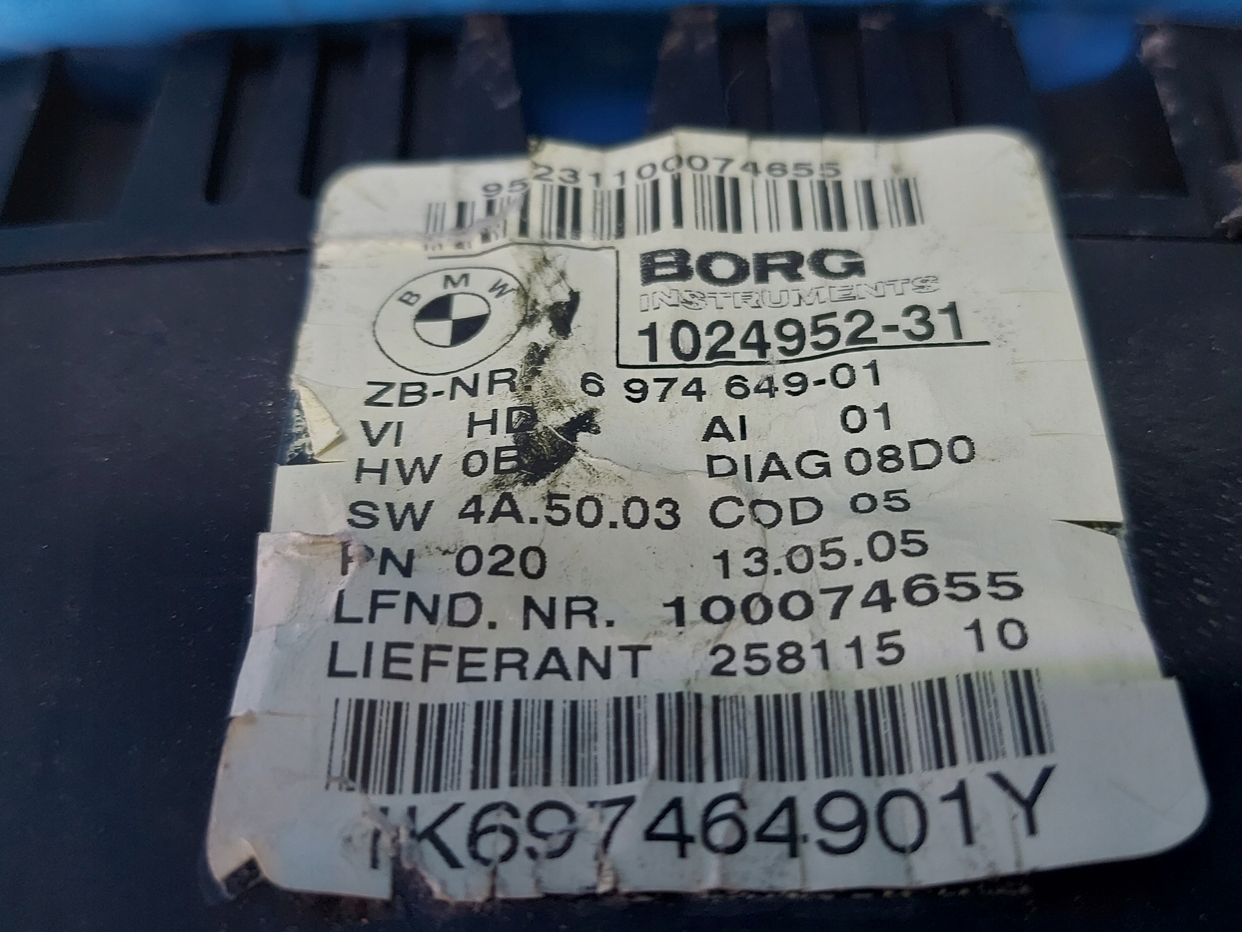 dials clock BMW 1 E87 118D 102495231