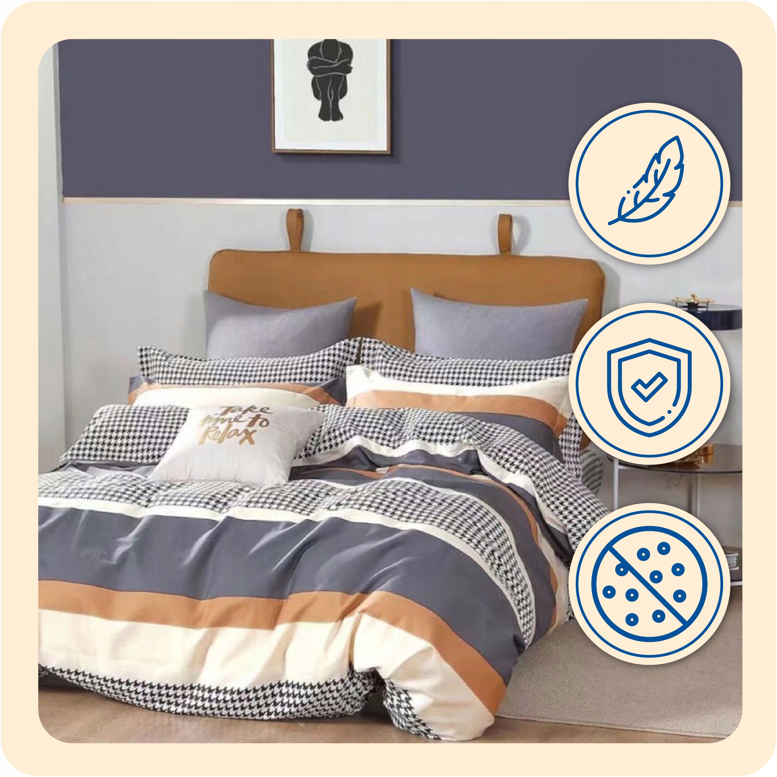 Komplet Pościeli Dwustronnej 160x200 4 części Marka inna