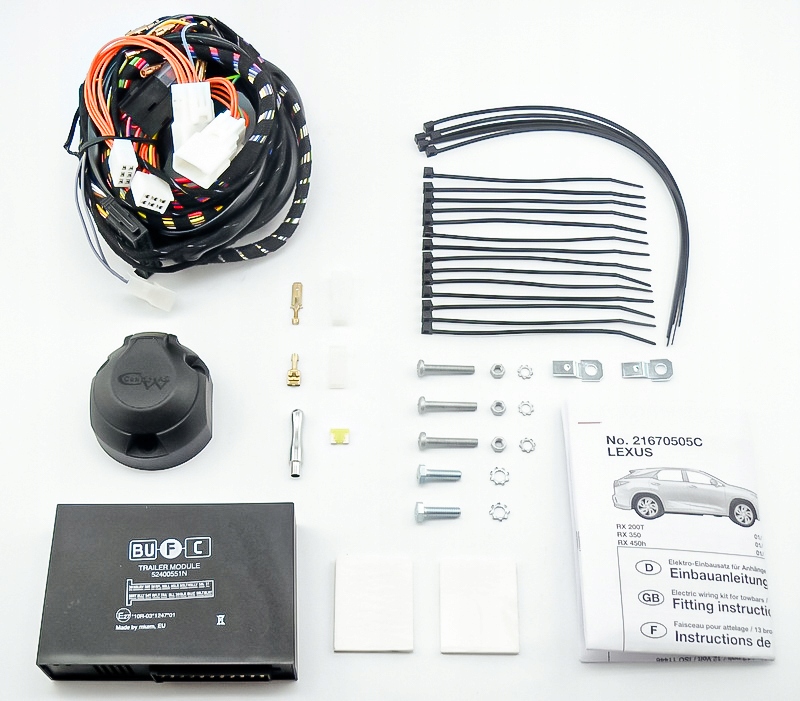 Wiązka dedykowana haka 13-pin do Lexus RX 200T / 350 / 450H SUV od 01.2016 Stan opakowania oryginalne