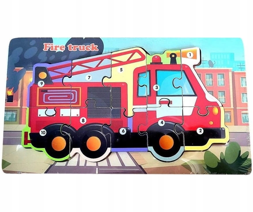 PUZZLE UKŁADANKA DREWNIANA MONTESSORI STRAŻ 10 EL