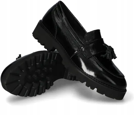 černé polobotky naplak dámské mokasíny CheBello 37 dámské kožené polobotky