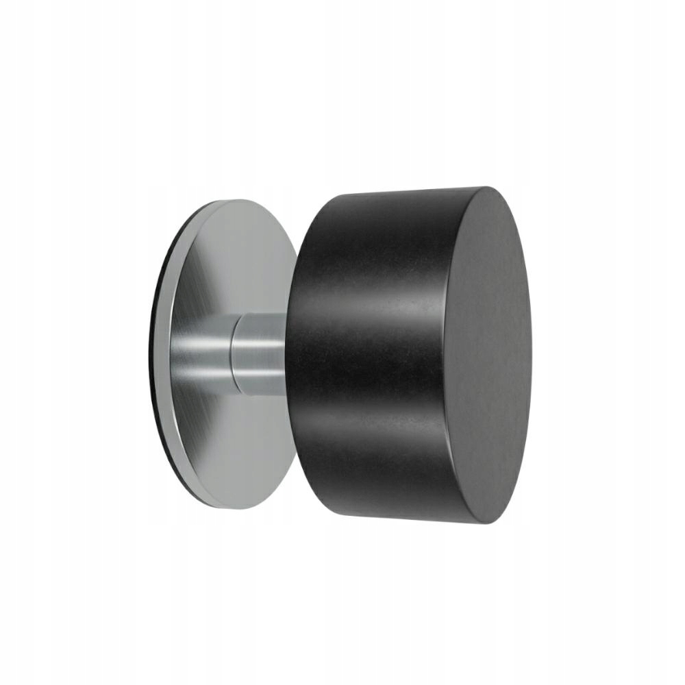 Odbój drzwiowy przyklejany 40x40mm Stal nierdzewna i czarna guma Marka AMIG