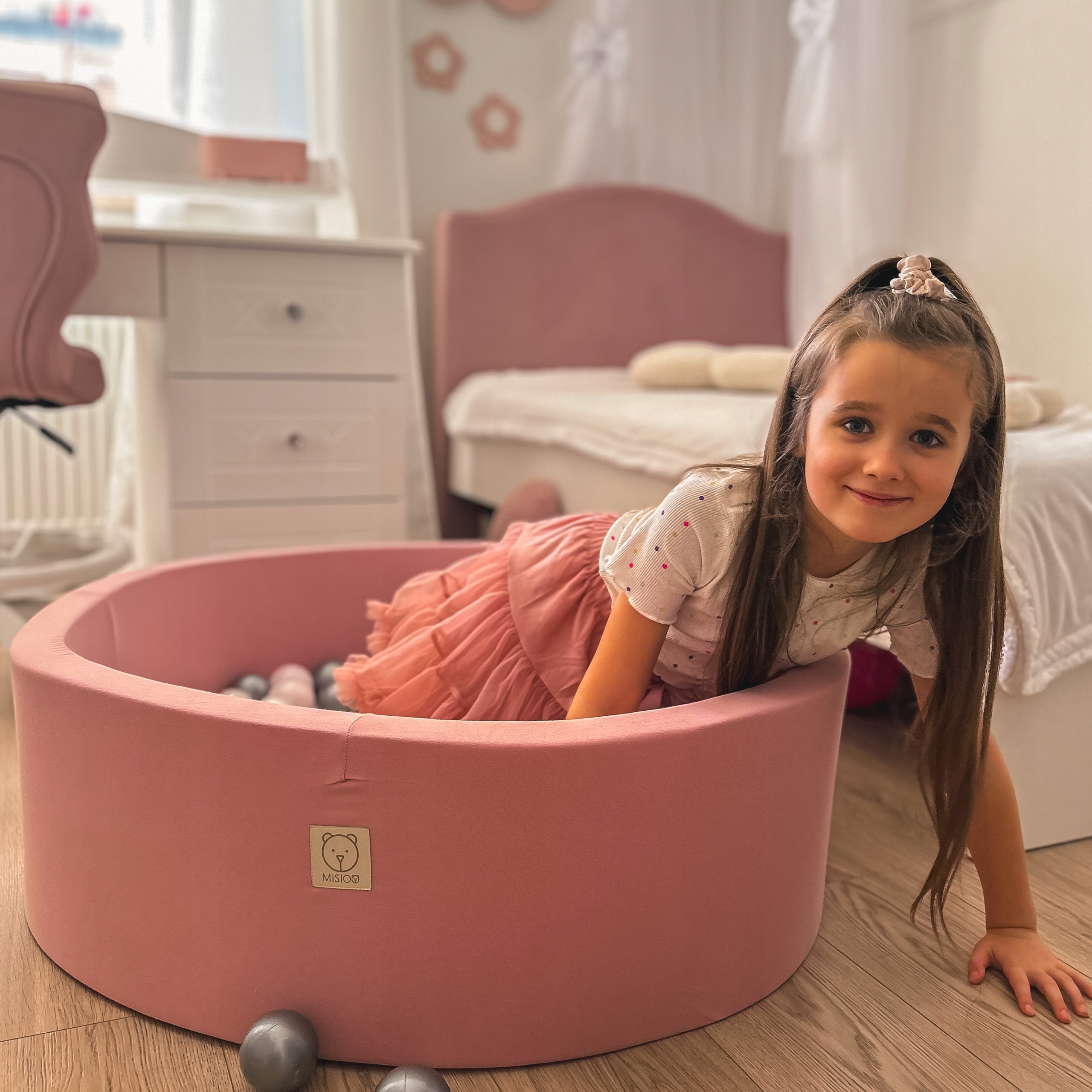 Suchy Basen z Piłkami 90x30 dla Dzieci Różowy Smart 200 piłek MISIOO EAN (GTIN) 5906657561084