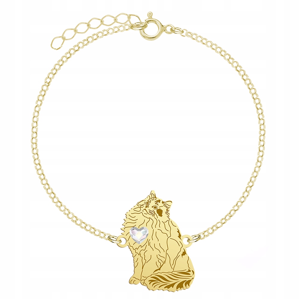 Zlatý náramek s Ragdoll Cat 925 Řetízek Šperky Žena Gravírování