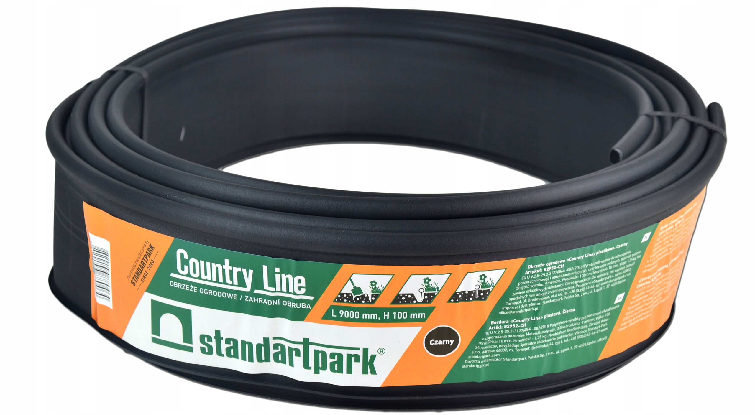 

Obrzeże trawnikowe Country Line czarne 10cm 9m