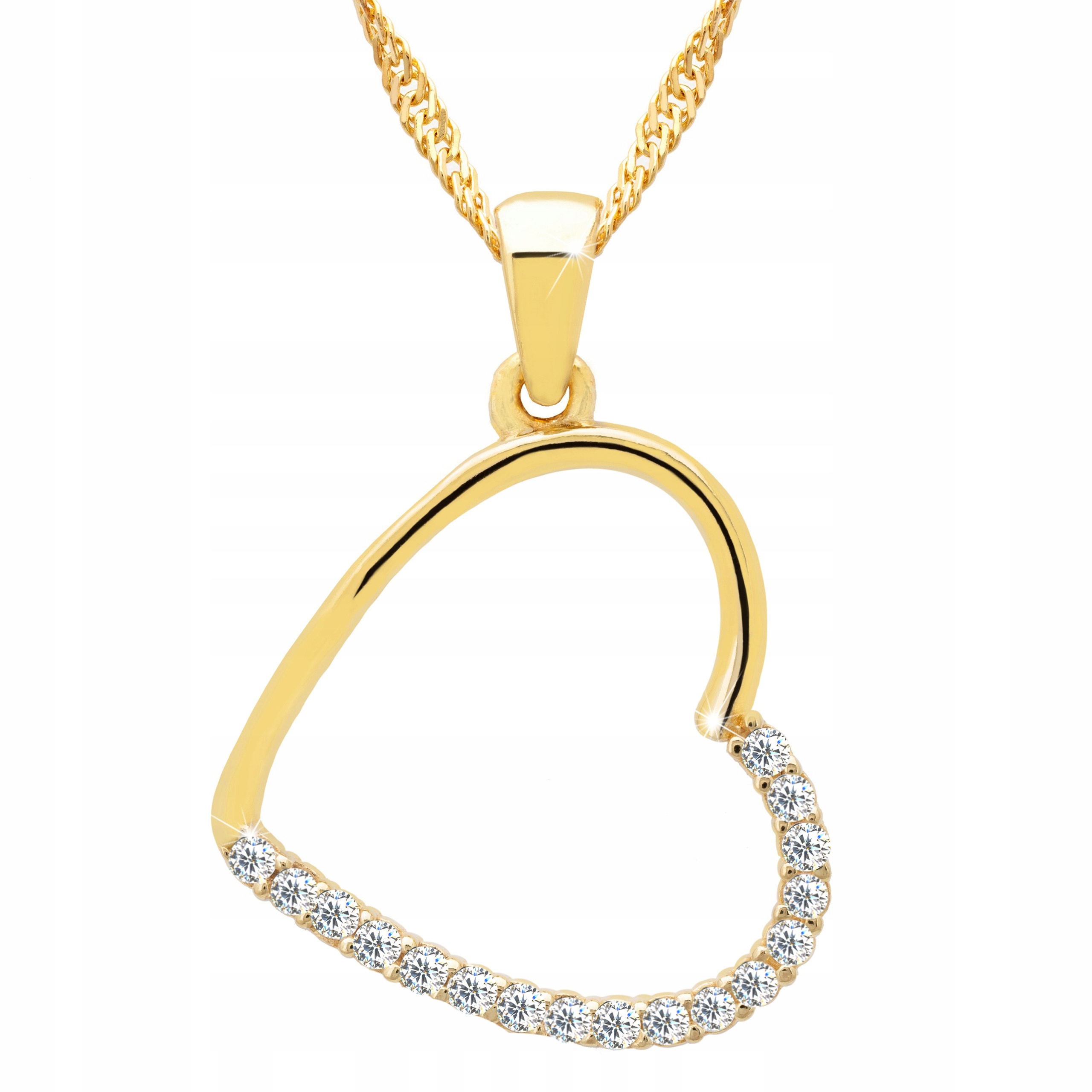 Zlatý náhrdelník se srdíčky s přívěskem Srdce Srdíčko Láska Stříbro 925