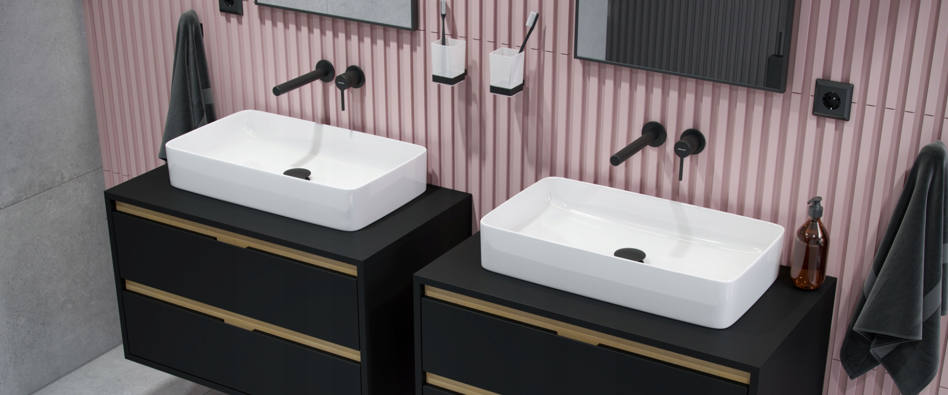 Korek do umywalki bidetu Click-Clak czarny mat Materiał inny