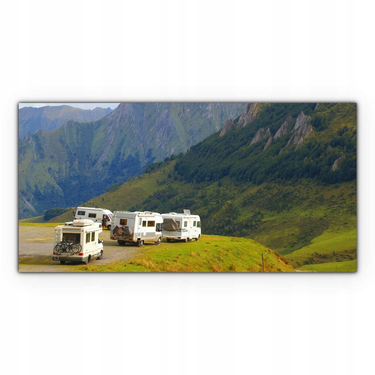 

Fotoobraz na płótnie 120x60 Góry Auta Kempingowe