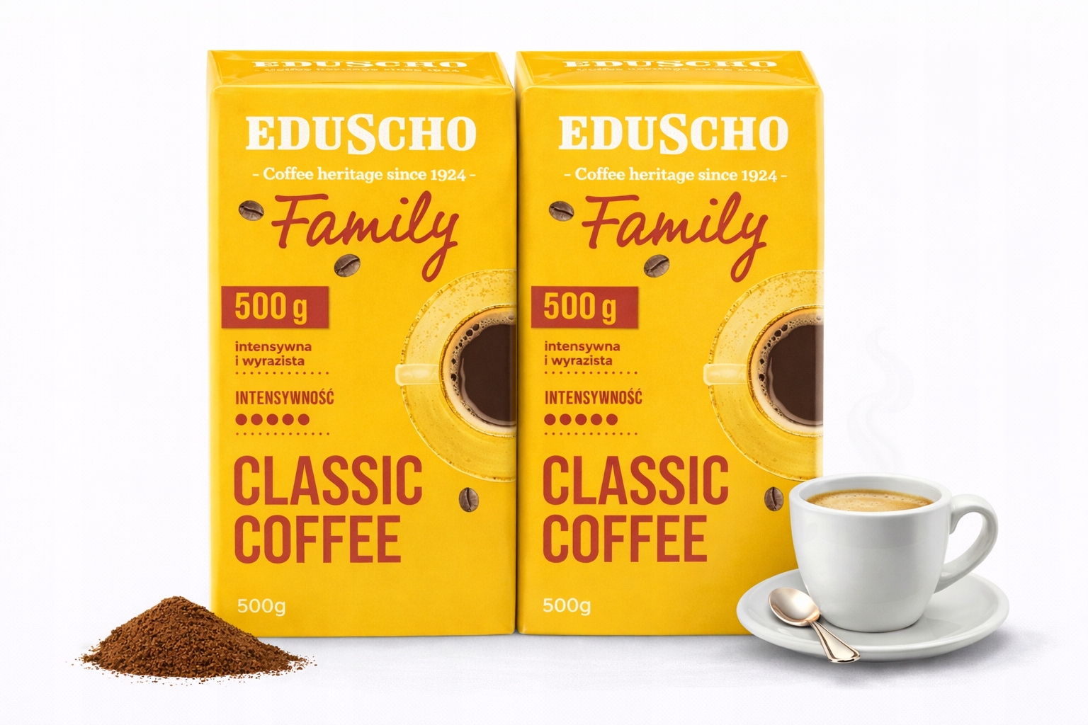 Levně Eduscho Tchibo Family mletá káva 2×500 g Sada 1 kg Klasická