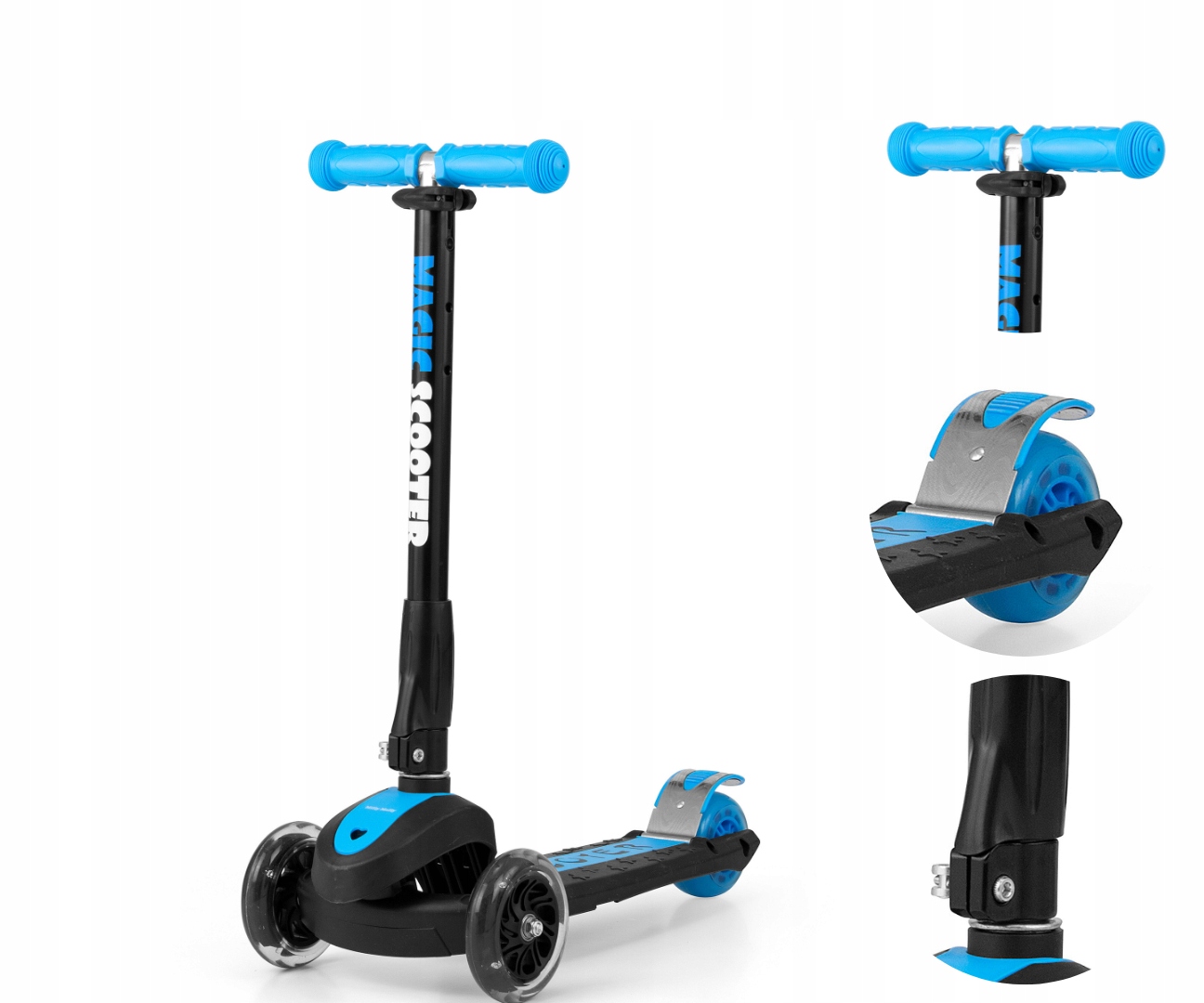 Hulajnoga składana dla dzieci Koła Led Scooter Magic Niebieski Milly Mally