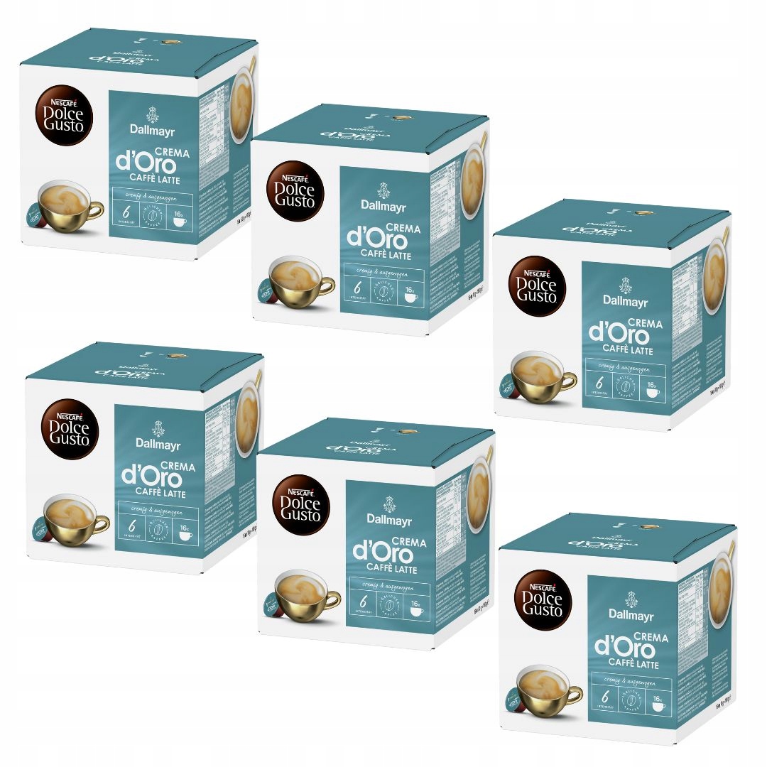Kapsułki do Dolce Gusto Nescafe Crema d Oro Caffe Latte 96 sztuk 6x16