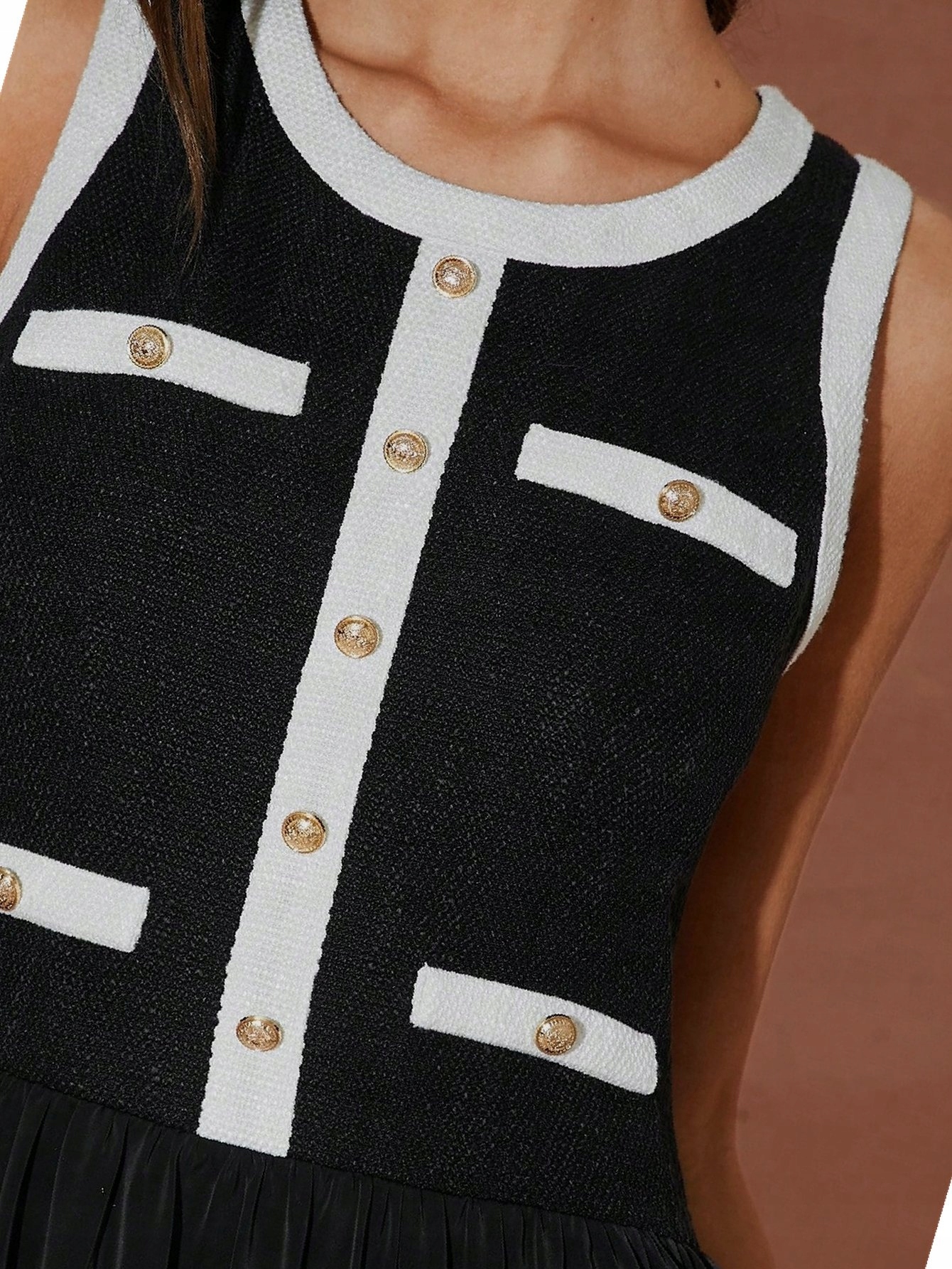 Šaty Módní Elegantní Stylová saténová Tweedová Maksi Xs 34