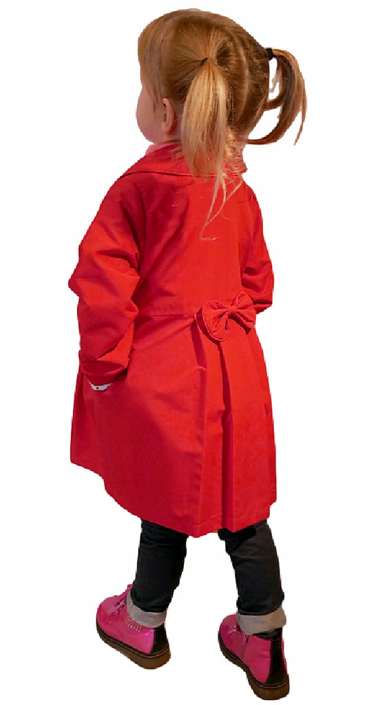 Płaszczyk dziewczęcy wiosna/jesień 2kokardy red 86 Marka Inna marka