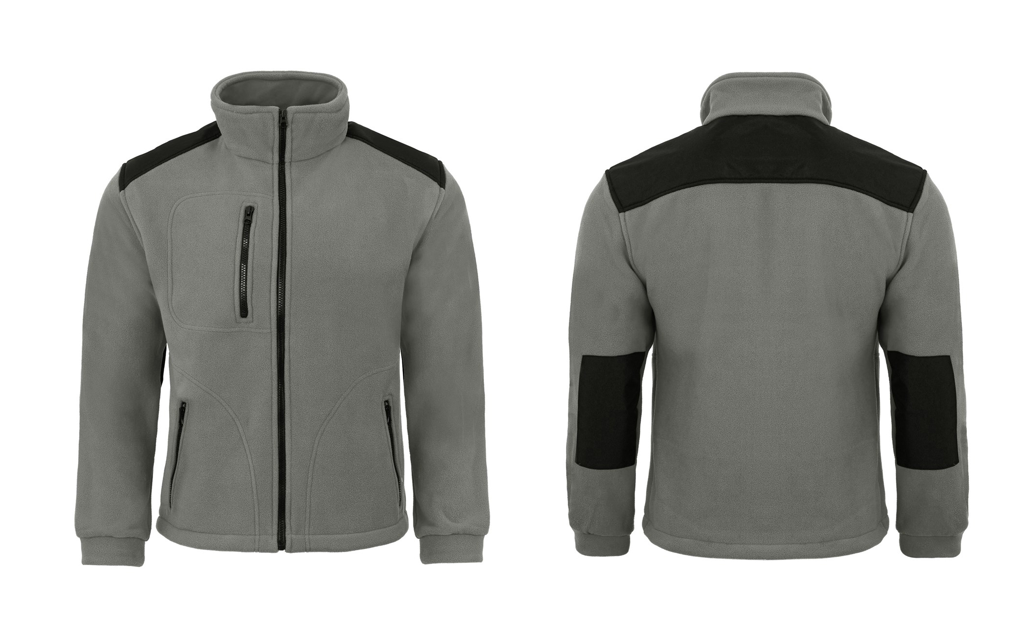 Jhk silná teplá mikina fleecová Flra 340 Premium Zc/bk Šedo/Černá 5XL