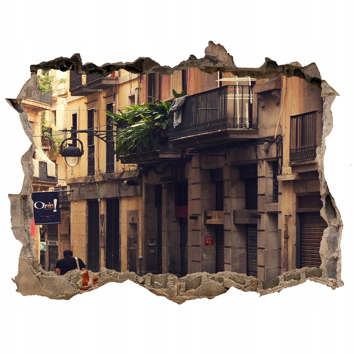 

Fototapeta dziura na ścianę 3d Ulice Barcelony