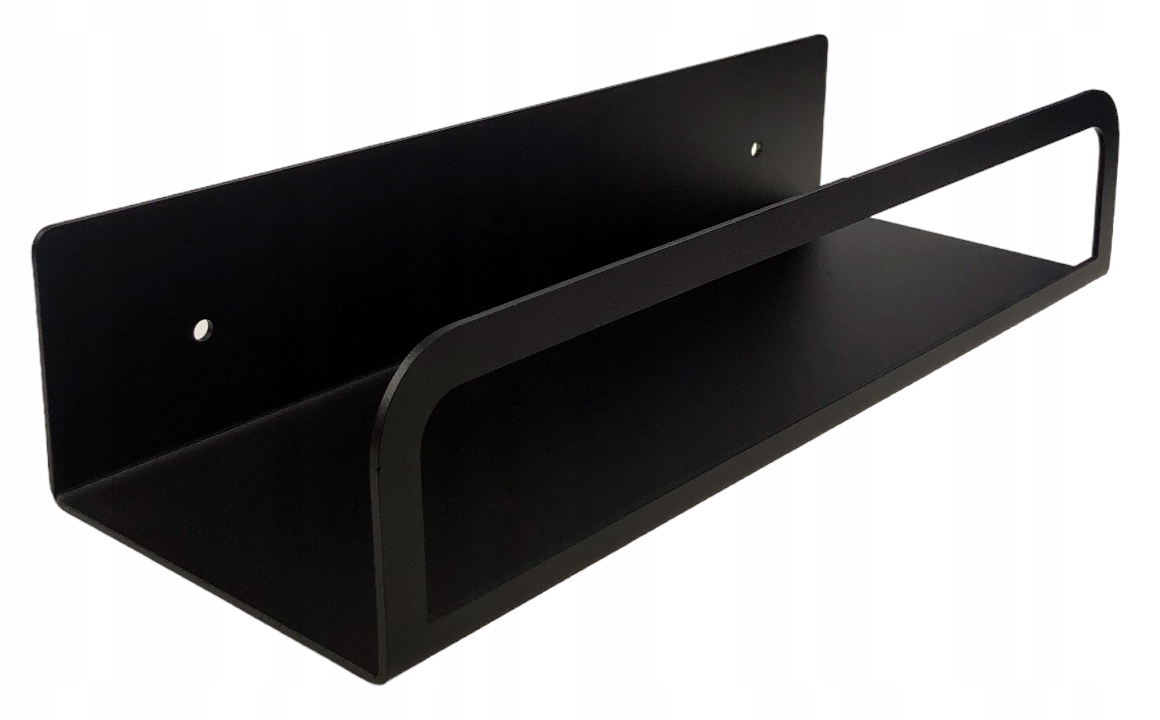 PÓŁKA ŚCIENNA METALOWA WISZĄCA CZARNA KLASYCZNA 30 CM SALON LOFT NOWOCZESNA