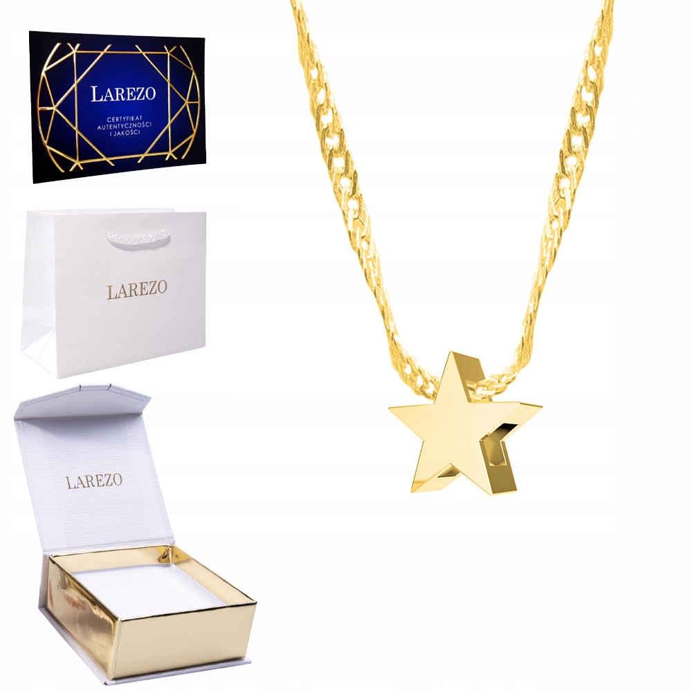 Zlatý pozlacený náhrdelník Singapur 24K s hvězdičkou Hvězda Vesmír Star