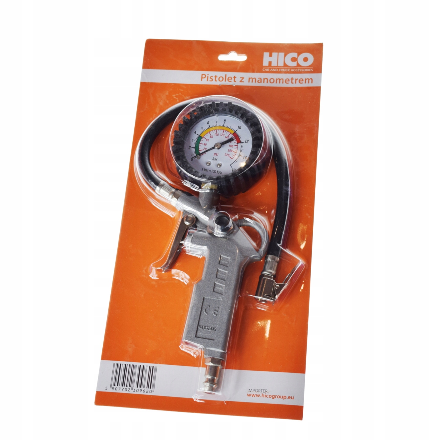 

Pistolet Z Manometrem Do Pompowania Kół 16 Bar