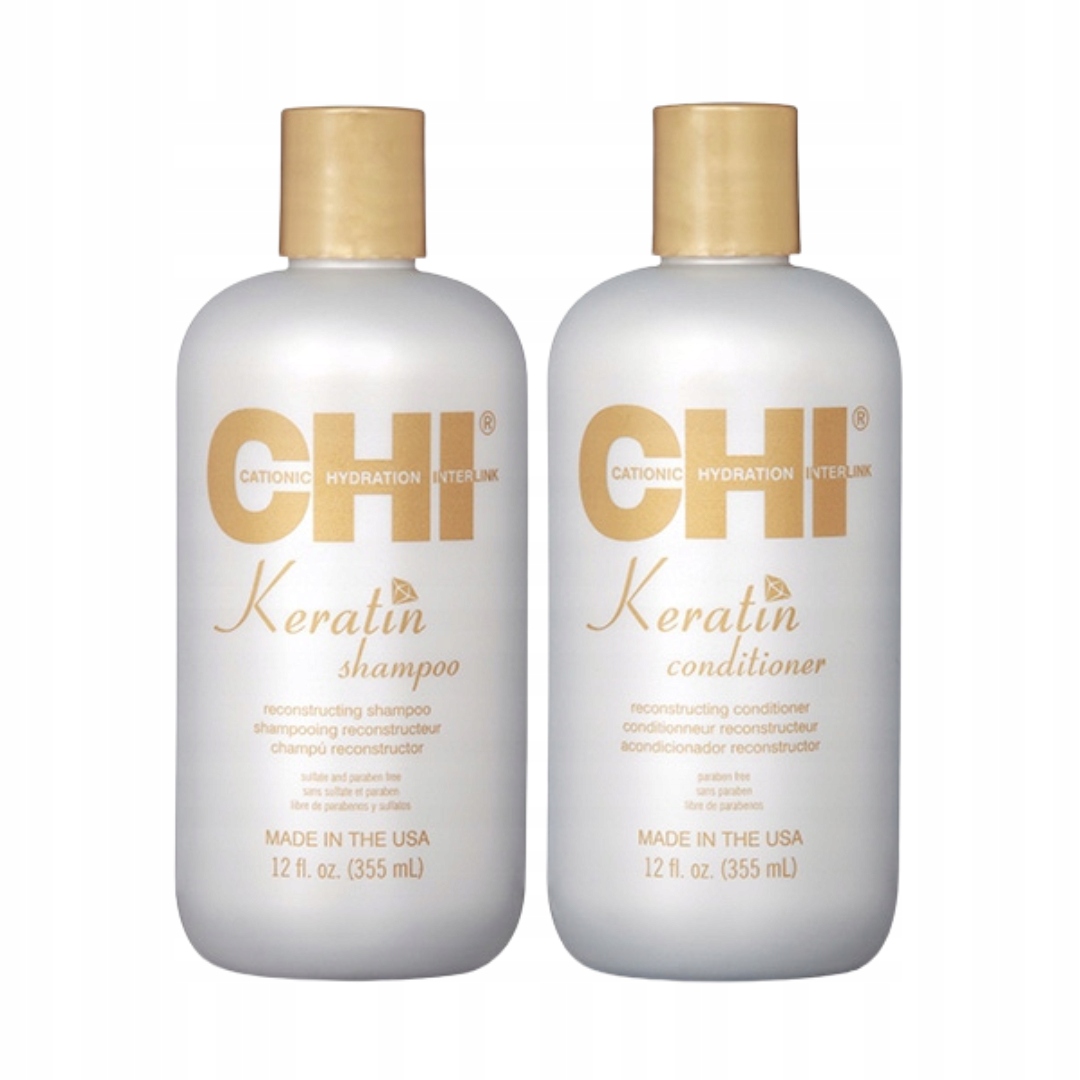 Sada Chi Keratin Šampon keratinový kondicionér pro obnovu regenerace 2x355 ml