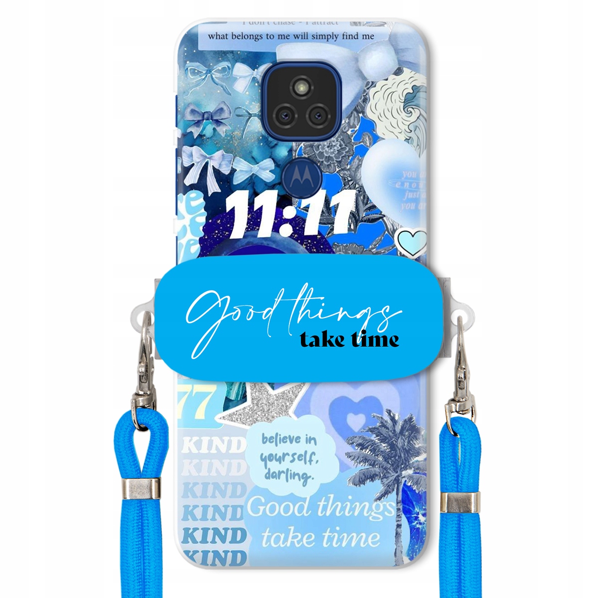 Puzdro pre Motorola G9 Play Držiak na vodítko Crossbody Good Things Take Time