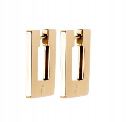 L' Atelier Parisien Pozlacené náušnice ve tvaru čtverců Jackie 2x2 cm