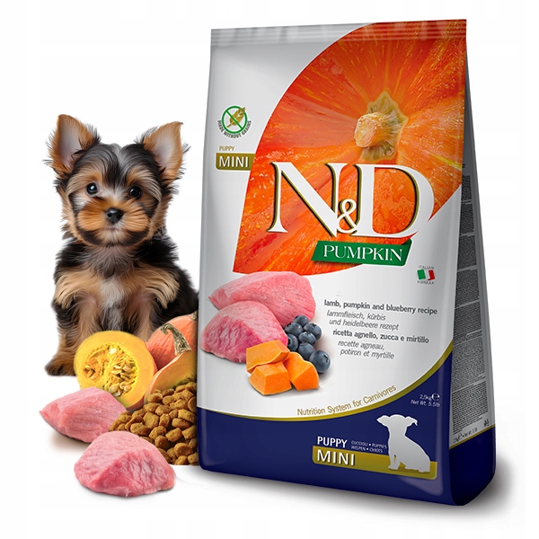 Nd Pumpkin Lamb Mini Puppy 7kg dla szczeniąt małych ras Farmina