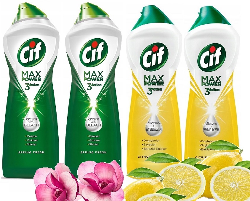 

Zestaw Cif Max Power 1L mleczko z wybielaczem