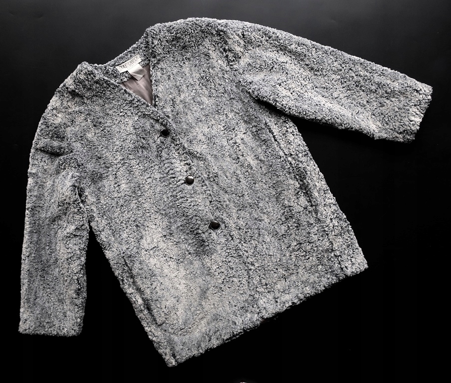 SZARE FUTERKO DOPASOWANE CIENKIE PŁASZCZ 42/44