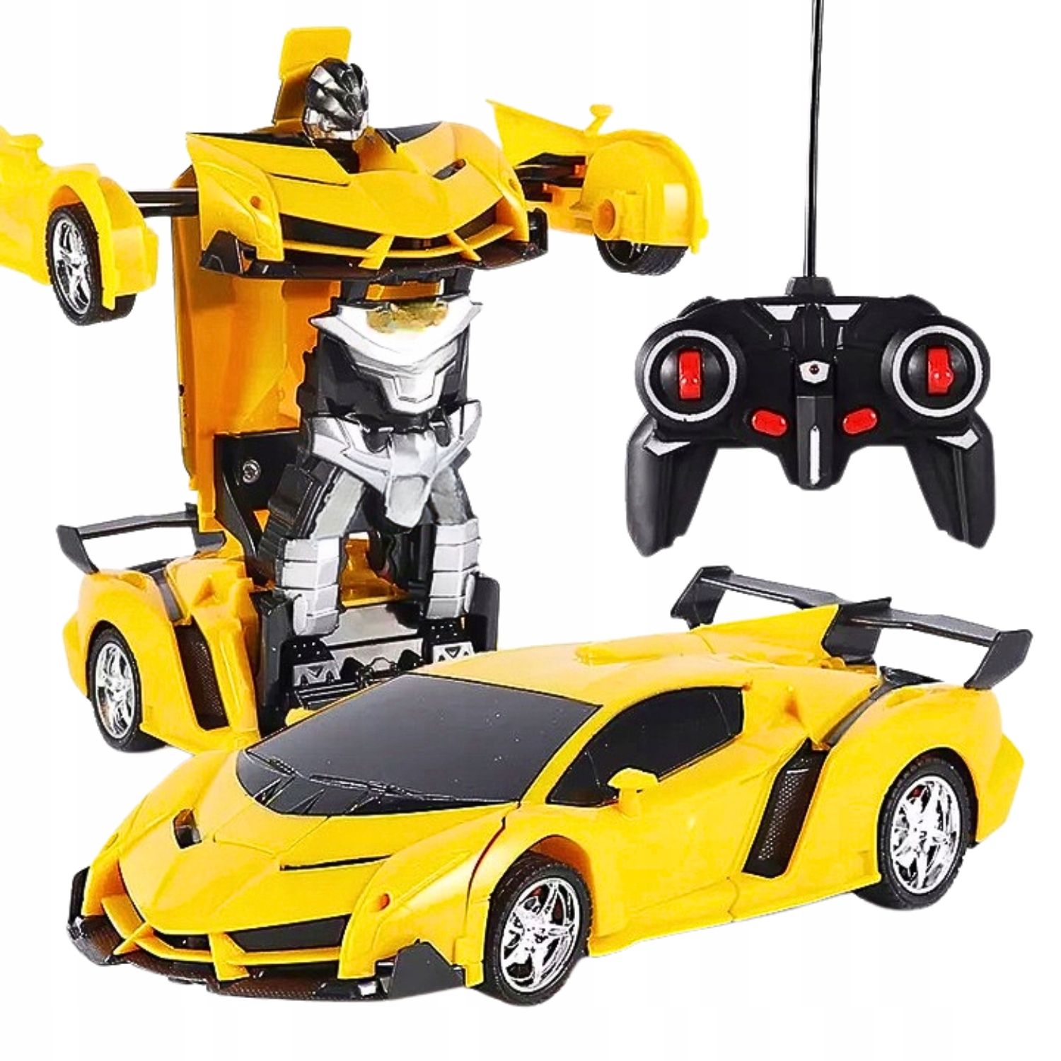Samochód 2w1 Zdalnie Sterowany ROBOT Żółty Światła Dźwięk TRANSFORMACJA