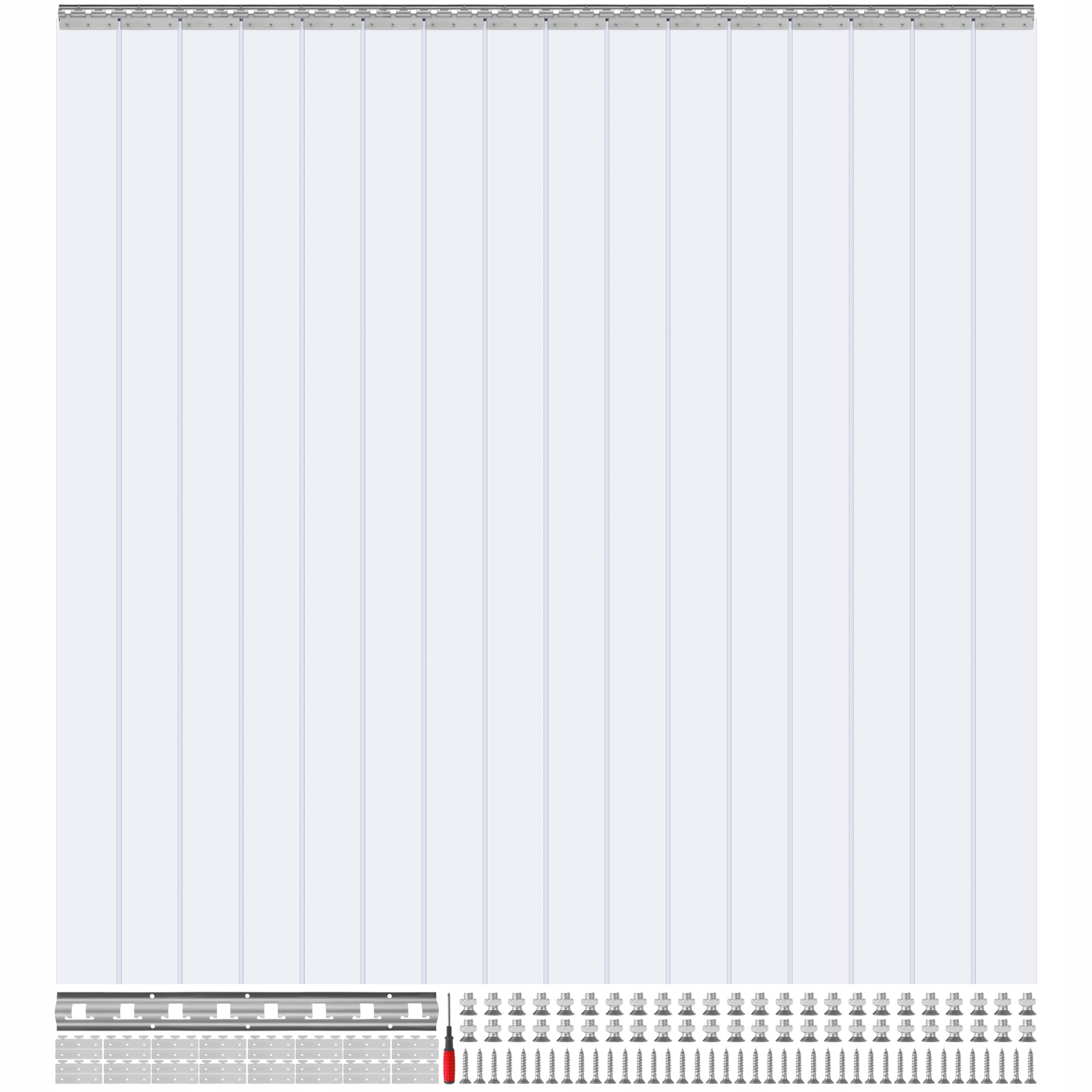 Pvc Závěs Vevor 16 kusů, 96x96 palců, průhledné, pevné a odolné