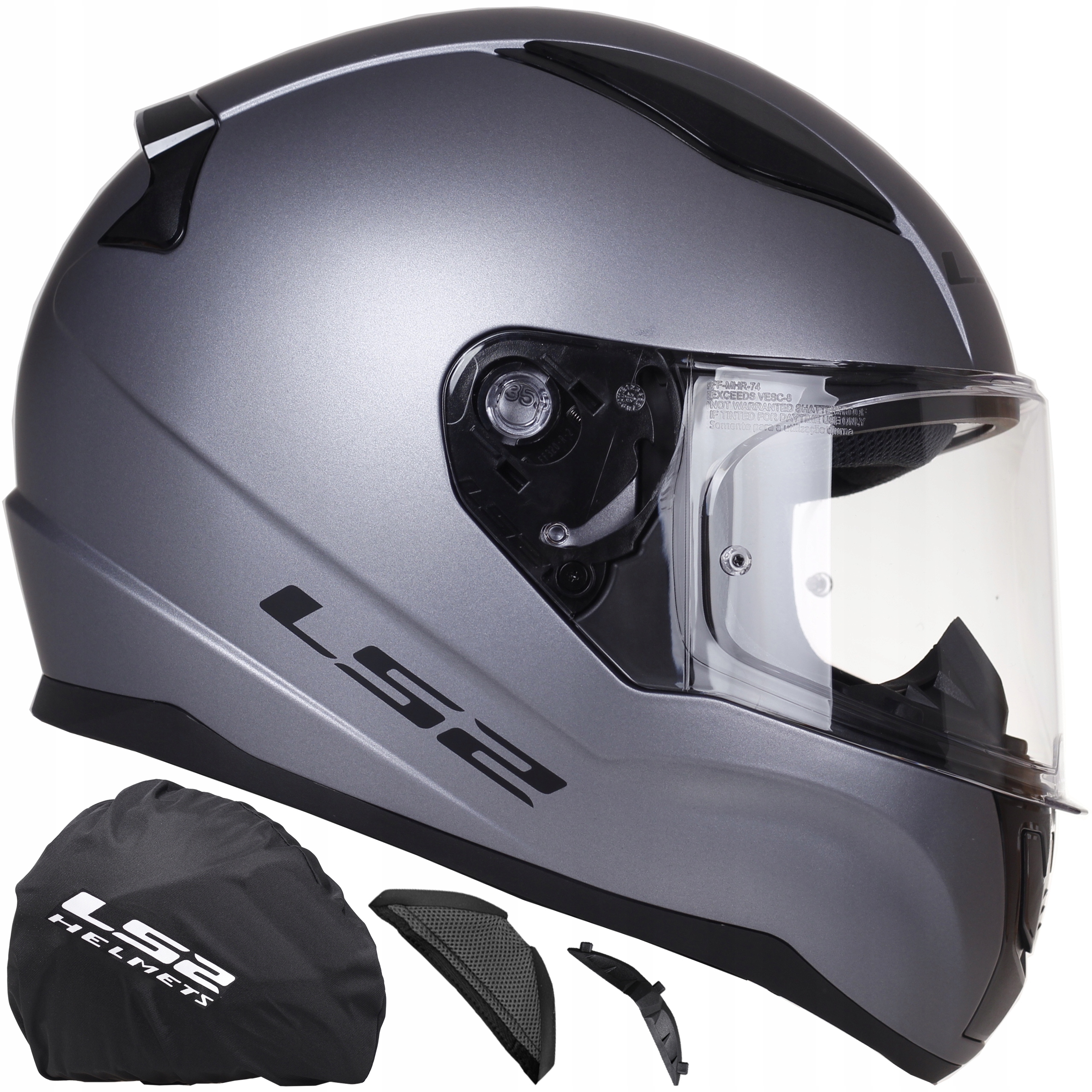 KASK MOTOCYKLOWY LS2 FF353 RAPID II TITAN MAT INTEGRALNY ECE 22.06