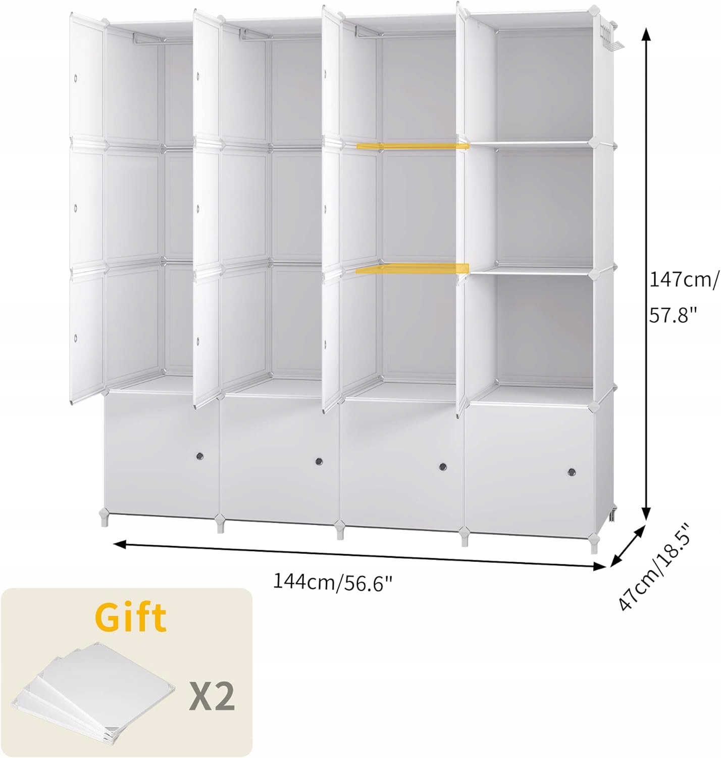 Szafa JOIISCOPE BIAŁA 16 kostek Kolekcja BIAŁO-CZARNA