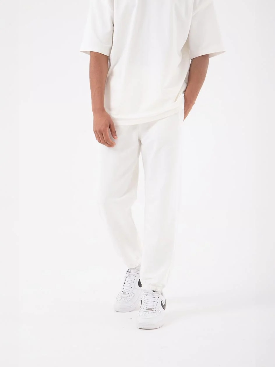 Pánské Tepláky Jogger Pohodlné Bílé Machinist Regular Basic M