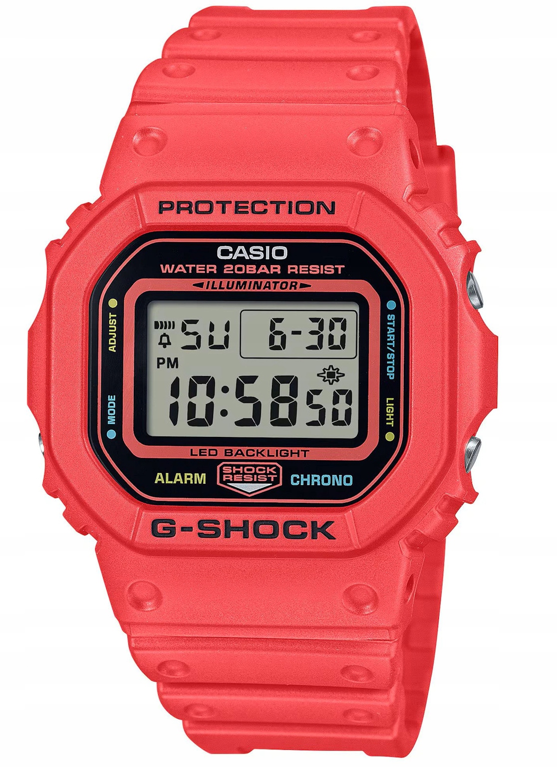 Červené Odolné Sportovní Hodinky Casio G-shock DW-5600EP -4ER Kostka