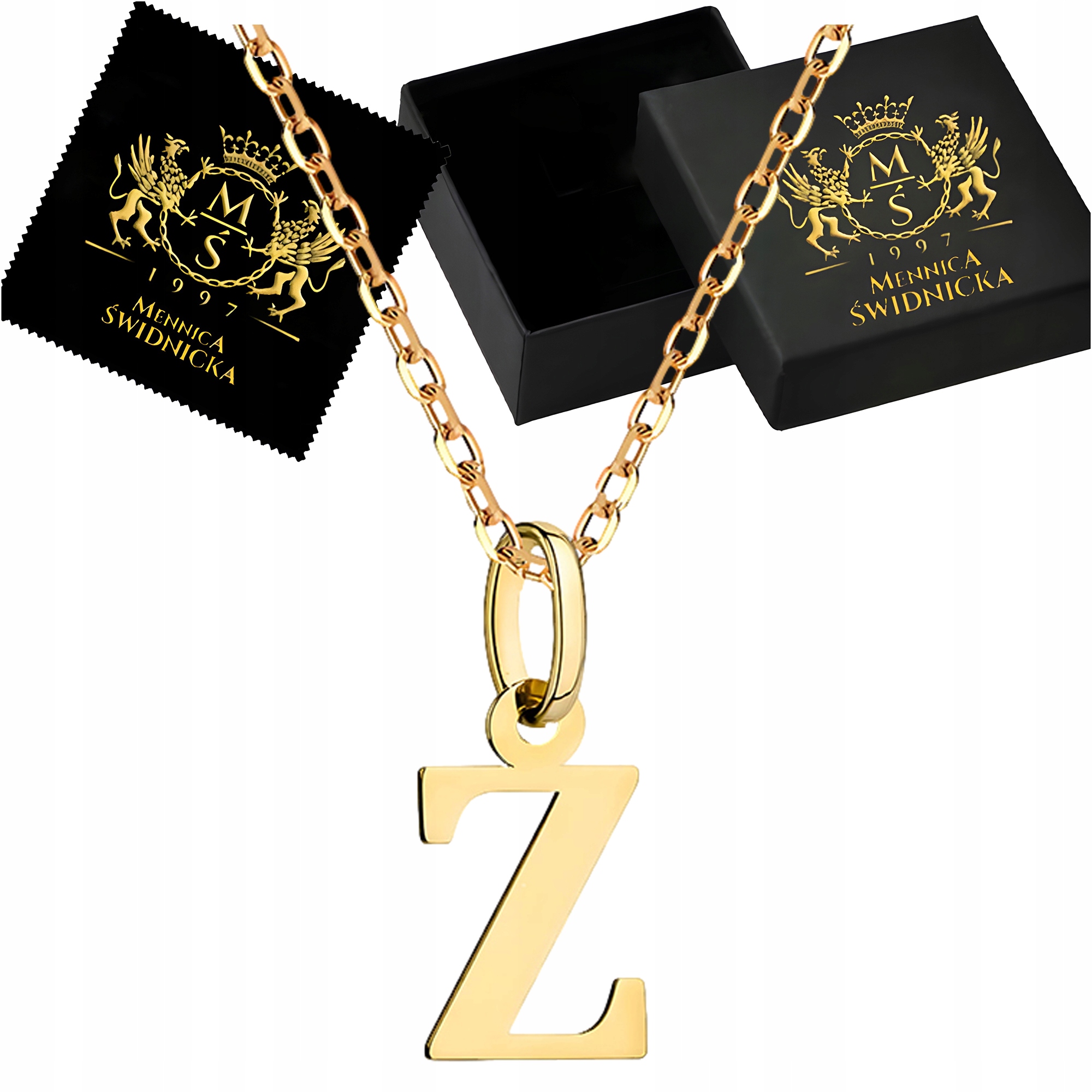 Zlatý náhrdelník Písmeno ze zlata 585 Přívěsek a náhrdelník pro ženy Gravírování