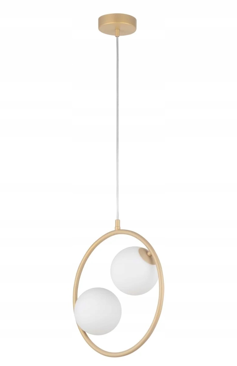 Závesná lampa zlatá dekoratívna moderná sklenená guľa dvojitá Sigma